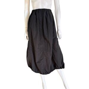 Zara Parachute Midi Skirt Black Small NEW